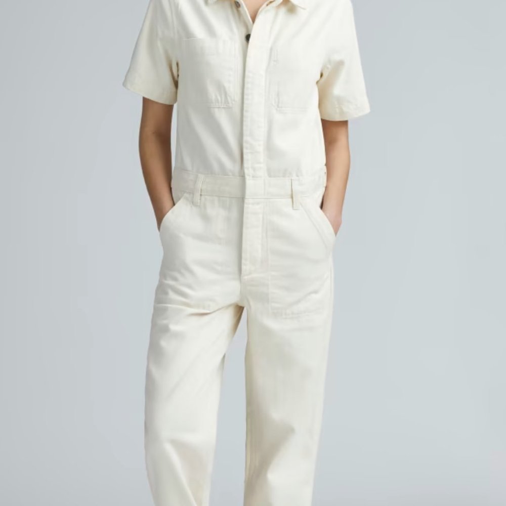 Everlane Supersoft Jean Coverall, Short Sleeve, Size 16